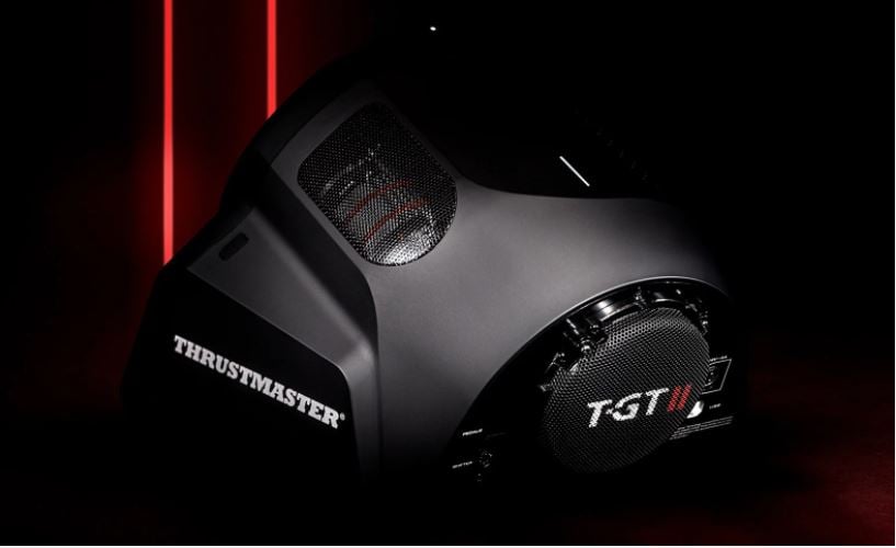 Thrustmaster T-GT II Racing Wheel'high-powered motor is on display.